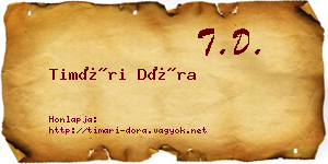 Timári Dóra névjegykártya